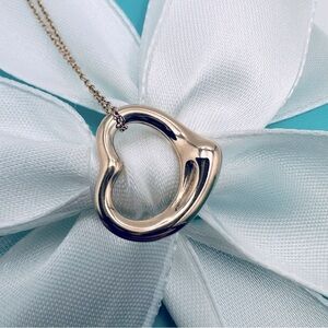Tiffany & Co. 18K Rose Gold 16 mm Open Heart Necklace 16” with PACKAGING